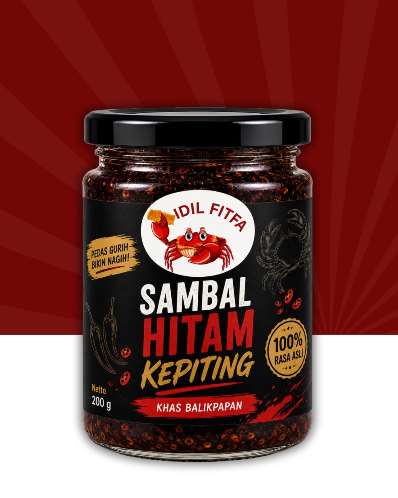 Sambal Hitam Kepiting - Produk IDIL FITFA